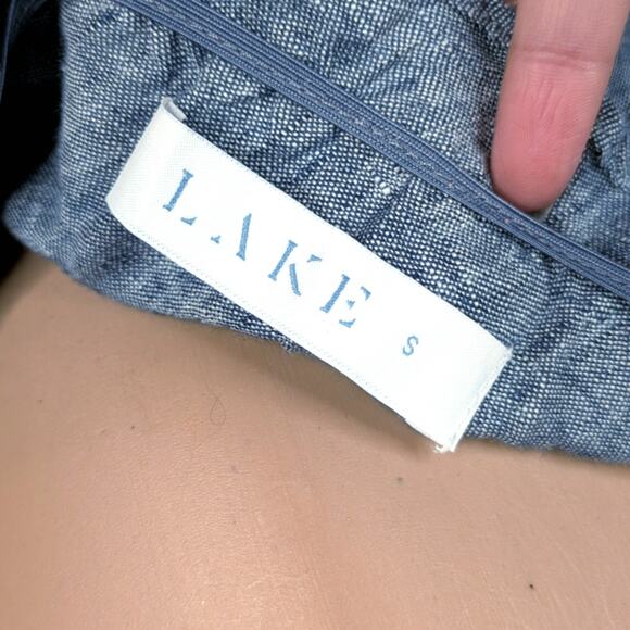 Milly LAKE Blue Chambray Denim Linen One Shoulder Shift Midi Dress SZ S - Picture 11 of 11